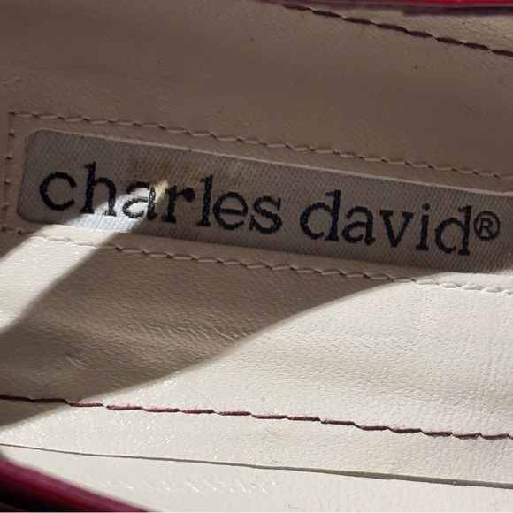 CHARLES DAVID Red Patent Pointy Heels!! - Picture 3 of 4